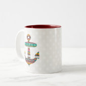 Tasse 2 Couleurs Ancre tribale (Devant gauche)