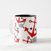 Tasse 2 Couleurs Ancres rouges (pour) (Devant gauche)