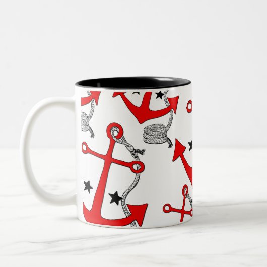 Tasse 2 Couleurs Ancres rouges (pour) (Gauche)
