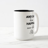 Tasse 2 Couleurs And She Ran Happily Ever After Running Marathon (Devant droit)