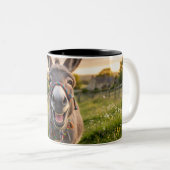 Tasse 2 Couleurs Âne du matin heureux (Devant droit)