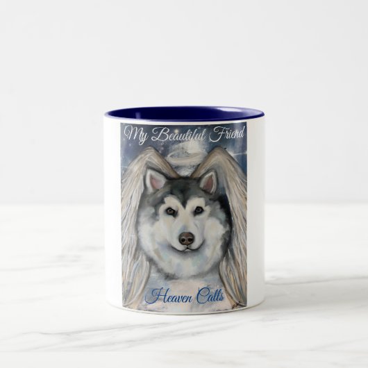 Tasse 2 Couleurs Ange Malamute d'Alaska (Centre)