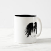 Tasse 2 Couleurs ANGE NOIR AILES Monogramme (Devant droit)