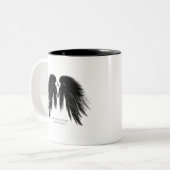 Tasse 2 Couleurs ANGE NOIR AILES Monogramme (Devant gauche)