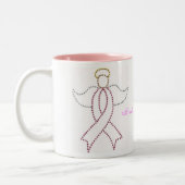 Tasse 2 Couleurs Ange rose de ruban (Gauche)
