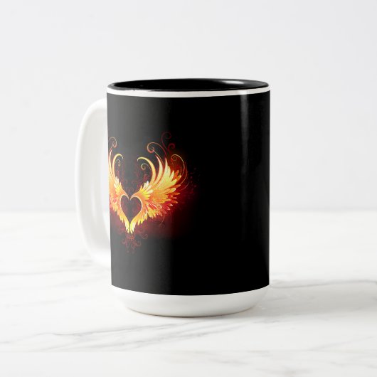 Tasse 2 Couleurs Angel Fire Heart with Wings (Devant gauche)