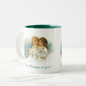 Tasse 2 Couleurs Anges de Noël de chant (Devant gauche)