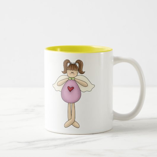 Tasse 2 Couleurs Anges peu de coeur (Droit)