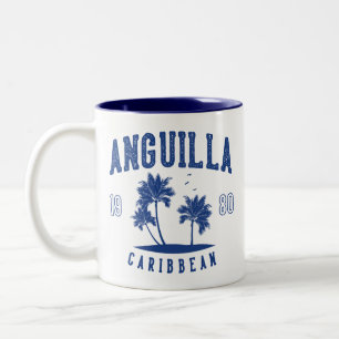 Tasse 2 Couleurs Anguilla Palmier des Caraïbes 1980