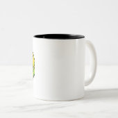 Tasse 2 Couleurs Anguille de Moray somnolente, jaune (Devant droit)