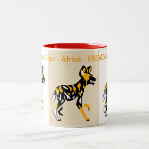 Tasse 2 Couleurs Animal africain - Chiens peints - Chiens de chasse