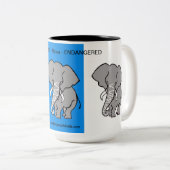 Tasse 2 Couleurs Animal africain - Cool ELEPHANT - Faune - (Devant droit)
