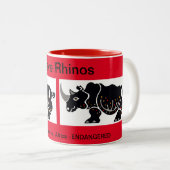 Tasse 2 Couleurs Animal africain - Save RHINOS - Faune - (Devant droit)