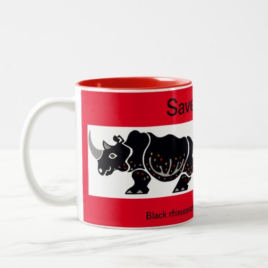 Tasse 2 Couleurs Animal africain - Save RHINOS - Faune - (Gauche)