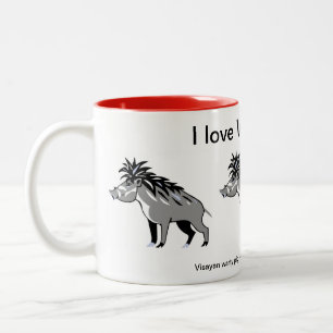 Tasse 2 Couleurs Animal en voie de disparition - J'aime Warty PIGS 