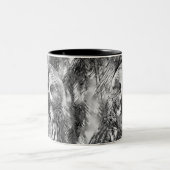 Tasse 2 Couleurs AnimalArtBW_Owl_001 (Centre)