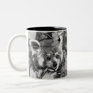 Tasse 2 Couleurs AnimalArtBW_RedPanda_003
