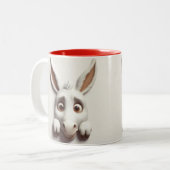 Tasse 2 Couleurs Animaux amusants d'âne 3D (Devant gauche)