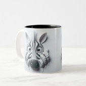 Tasse 2 Couleurs Animaux amusants Zebra 3D (Devant gauche)