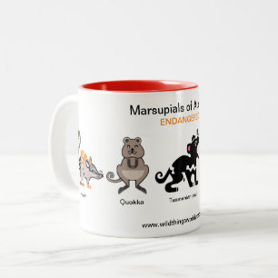Tasse 2 Couleurs Animaux australiens - Marsupials - Faune -