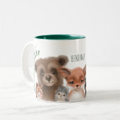 Tasse 2 Couleurs Animaux boisés modernes Végétation forestière (Devant gauche)