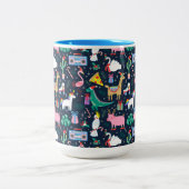 Tasse 2 Couleurs Animaux de vacances et icônes Motif (Centre)