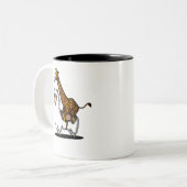 Tasse 2 Couleurs Animaux drôles de girafe d'équitation d'alpaga (Devant gauche)