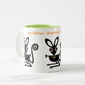 Tasse 2 Couleurs Animaux sauvages - J'aime BILBIES - Australie (Devant gauche)