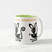 Tasse 2 Couleurs Animaux sauvages - J'aime BILBIES - Australie (Devant droit)