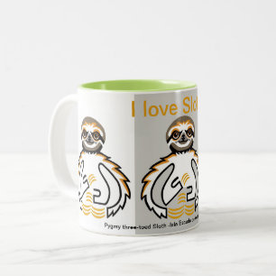 Tasse 2 Couleurs Animaux sauvages - J'aime les paresseux - Amoureux