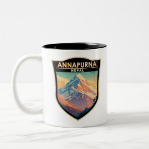 Tasse 2 Couleurs Annapurna Népal Voyage Art Vintage