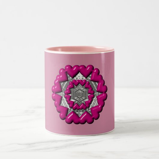 Tasse 2 Couleurs Anneau des Coeurs Valentine (Centre)