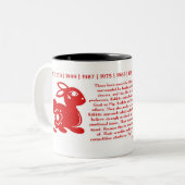 TASSE 2 COULEURS ANNÉE CHINOISE DE ZODIAQUE DU LAPIN (Devant gauche)