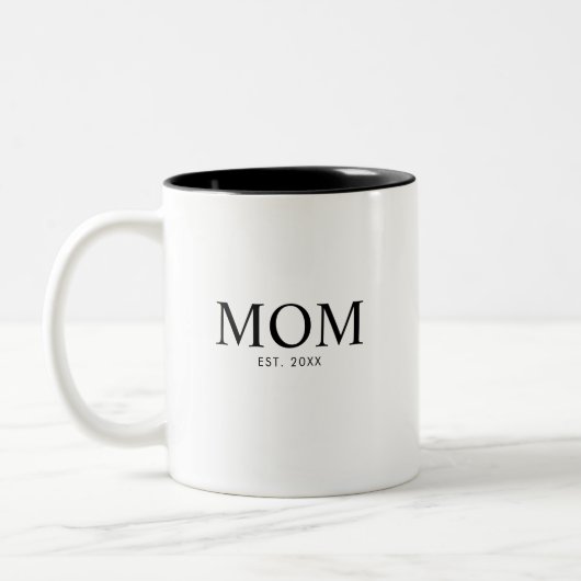 Tasse 2 Couleurs Année de création de maman (Gauche)