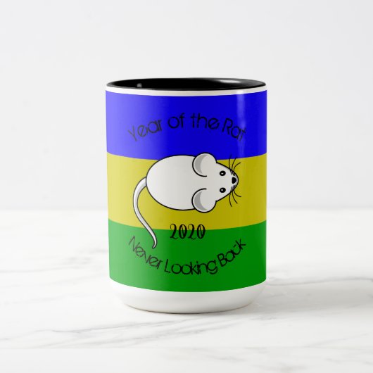 Tasse 2 Couleurs Année de la souris Rat 2020 avec texte (Centre)