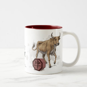 Tasse 2 Couleurs Année de l'Ox Chinese Zodiac Art