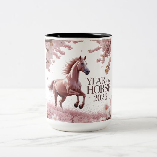 Tasse 2 Couleurs Année du Cheval 2026 (Centre)
