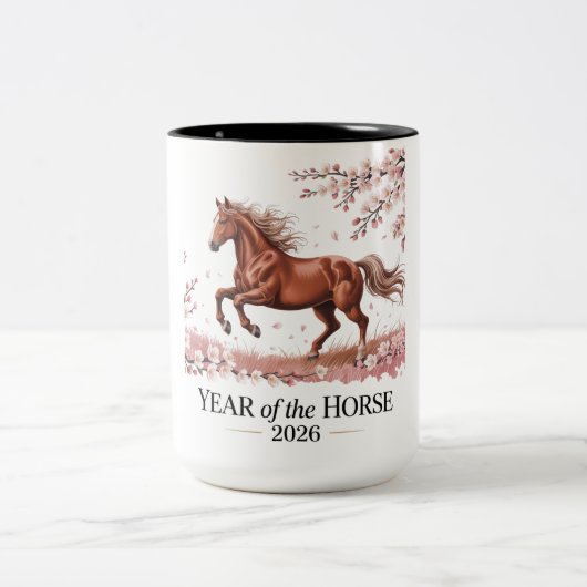 Tasse 2 Couleurs Année du Cheval 2026 (Centre)