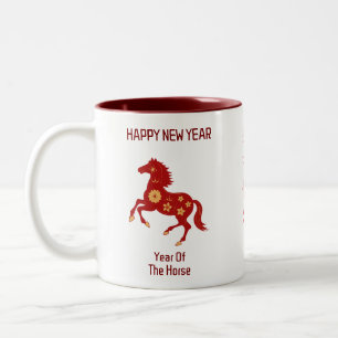 Tasse 2 Couleurs Année du Cheval Nouvel An lunaire chinois