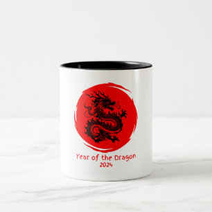 Tasse 2 Couleurs Année du Dragon 2024 en Lune Rouge