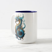 Tasse 2 Couleurs Année du dragon bleu 2024 (Devant gauche)