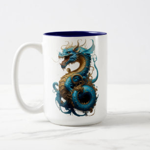 Tasse 2 Couleurs Année du dragon bleu 2024