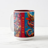 Tasse 2 Couleurs Année du dragon Signe d'astrologie chinoise Annive (Devant gauche)