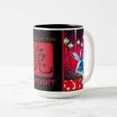 Tasse 2 Couleurs Année Du Lapin (Devant droit)