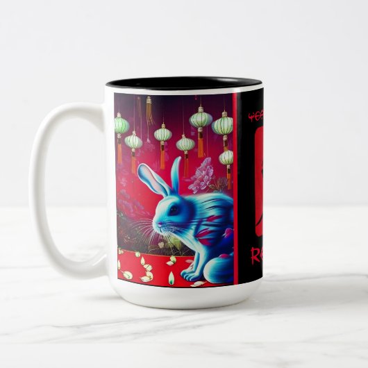 Tasse 2 Couleurs Année Du Lapin (Gauche)
