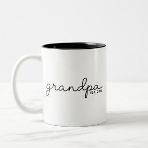 Tasse 2 Couleurs Année personnalisée de fondation de grand-père C