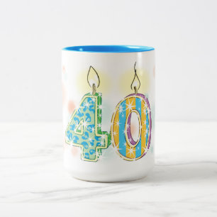 Tasse 2 Couleurs Anniversaire 40 ans