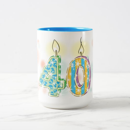 Tasse 2 Couleurs Anniversaire 40 ans (Centre)