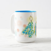 Tasse 2 Couleurs Anniversaire 40 ans (Devant gauche)