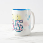 Tasse 2 Couleurs Anniversaire 65 ans (Devant droit)